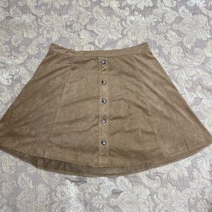 Stoosh Faux Suede Button Down Mini Skirt